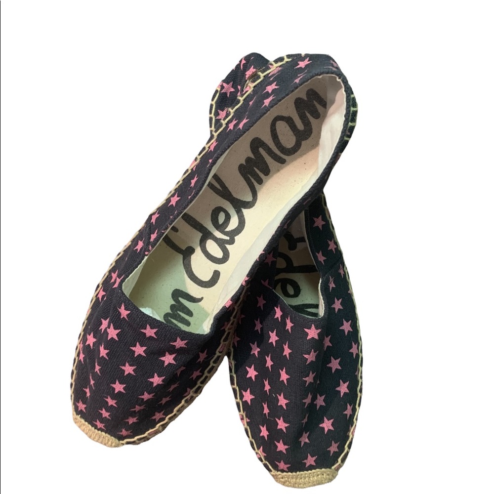 Sam Edelman Espadrille’s Women’s Size 9 Navy with Pink Stars Great Shape